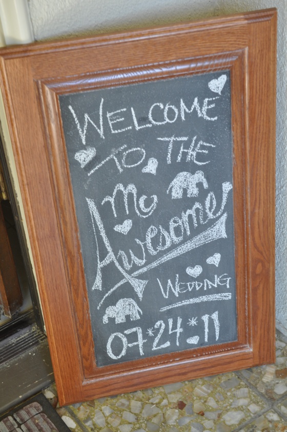 Welcome to the McAwesome Wedding hand drawn sign by Events by Elisa