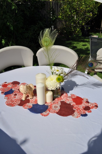 Handcrafted rice paper centerpiece for the family's round table by Events by Elisa